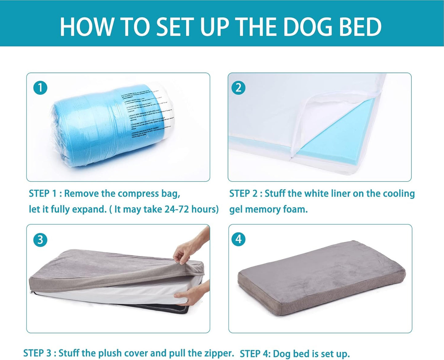 Petseliers Deluxe Orthopedic Memory Foam Dog Bed