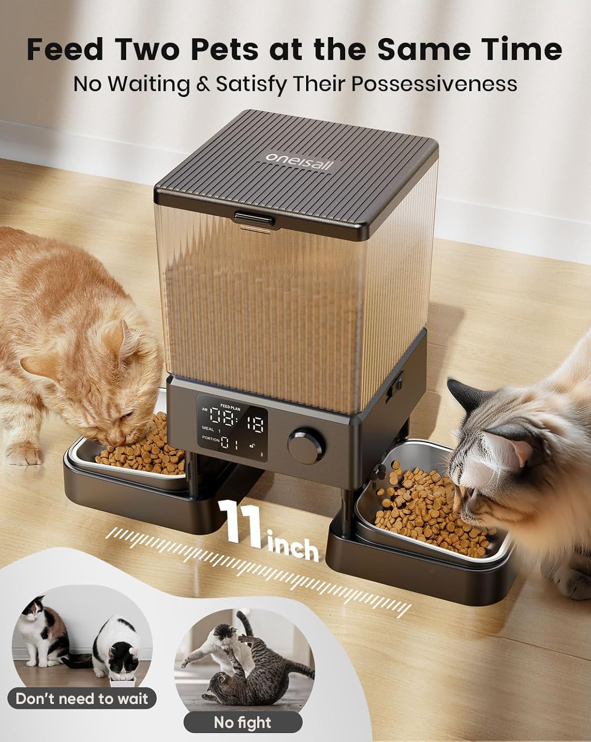 Petseliers Smart Automatic Pet Feeder with Wi-Fi Control