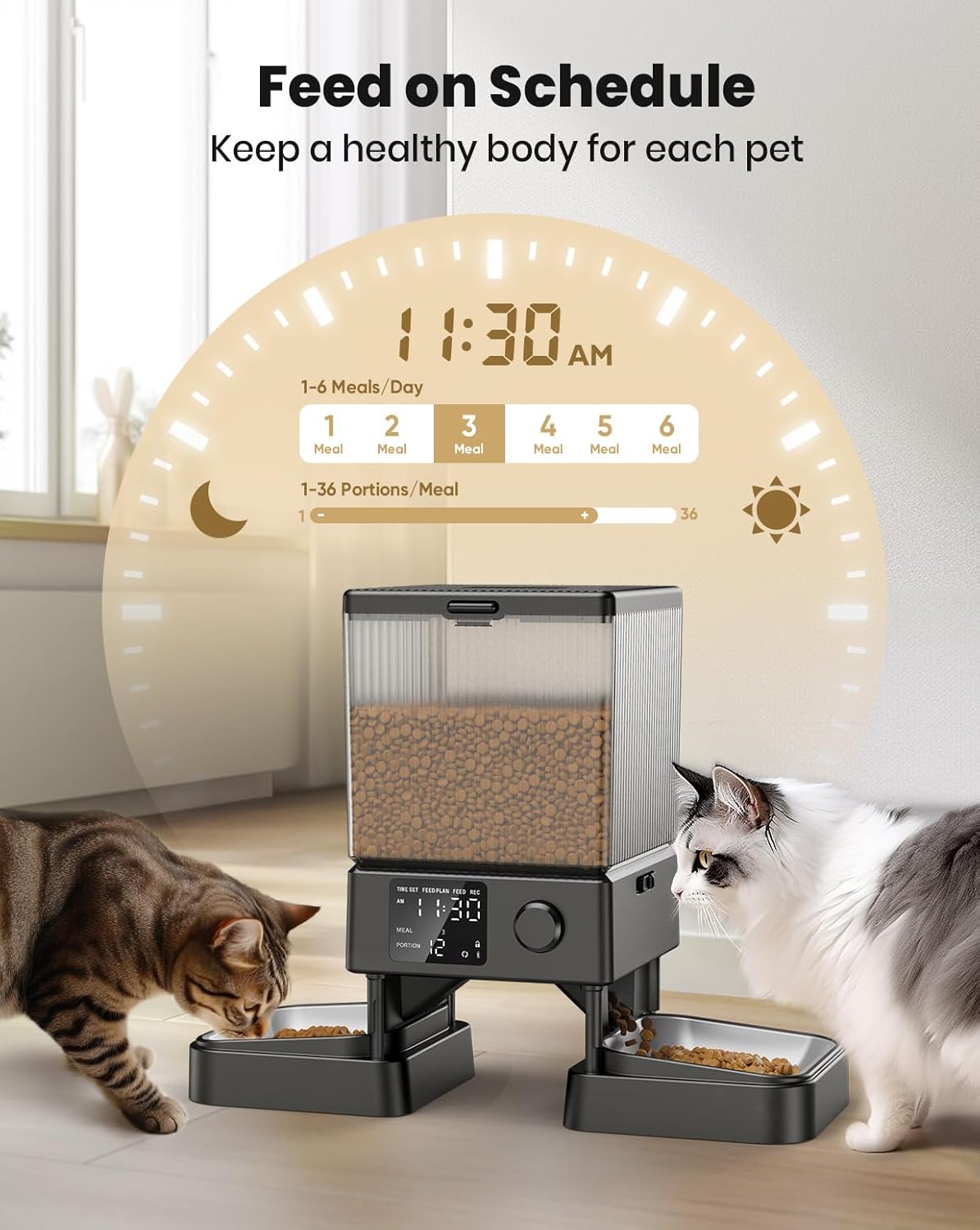 Petseliers Smart Automatic Pet Feeder with Wi-Fi Control