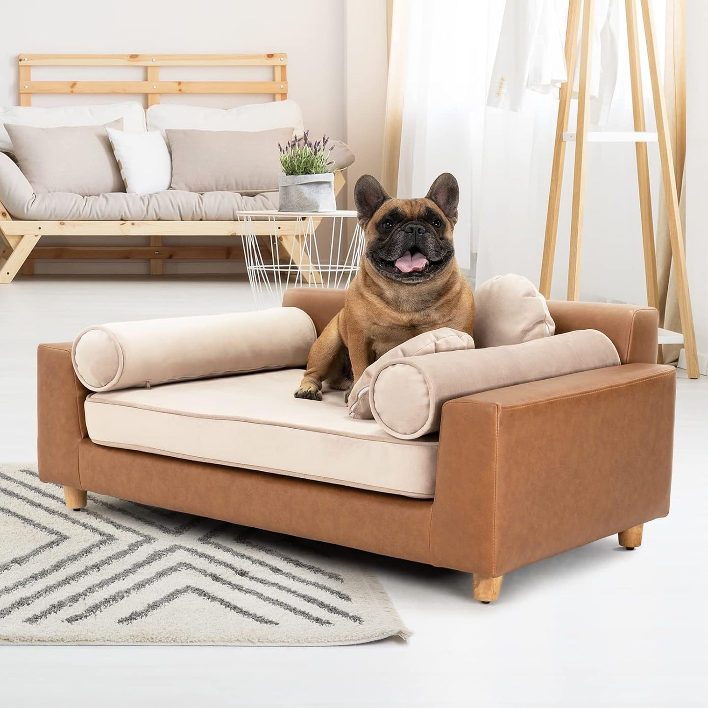 Petseliers Ultra-Luxury Pet Sofa with Velvet Upholstery