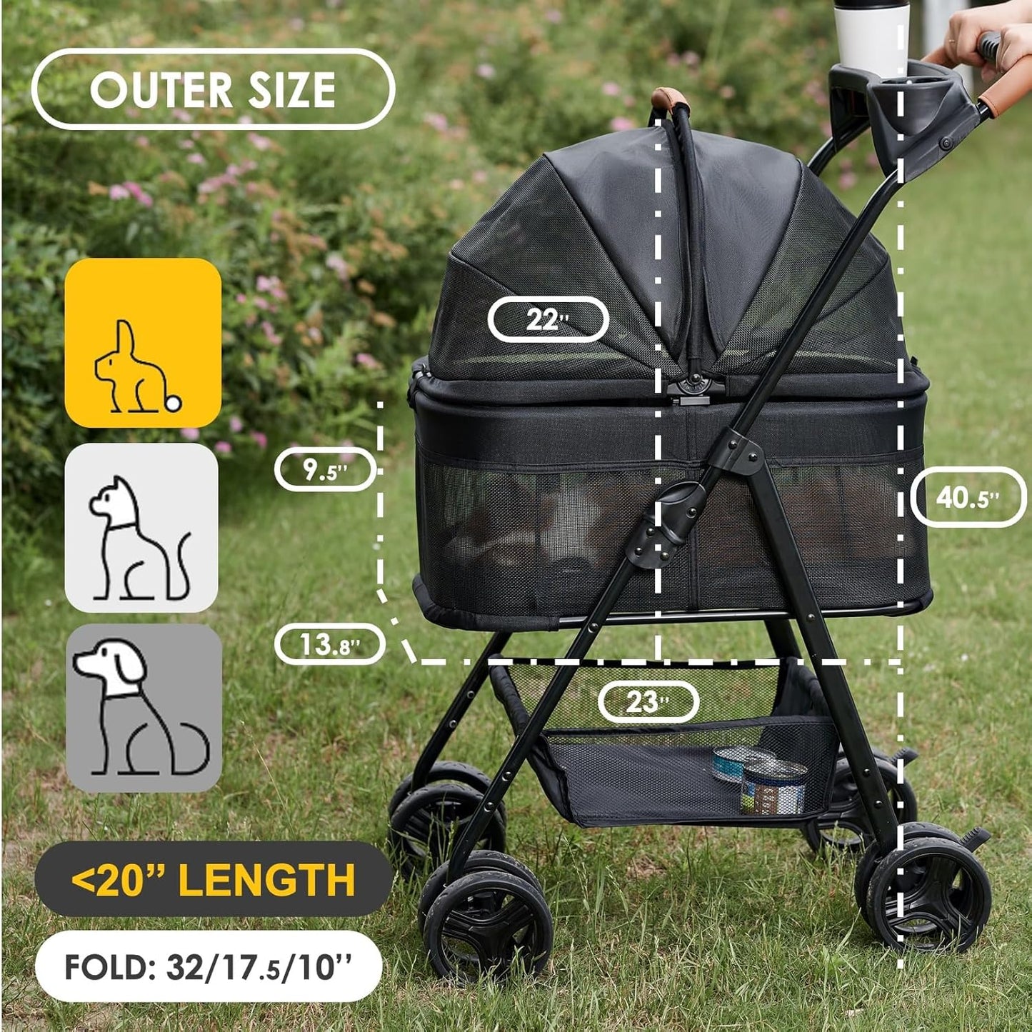Petseliers Foldable Luxury Pet Stroller
