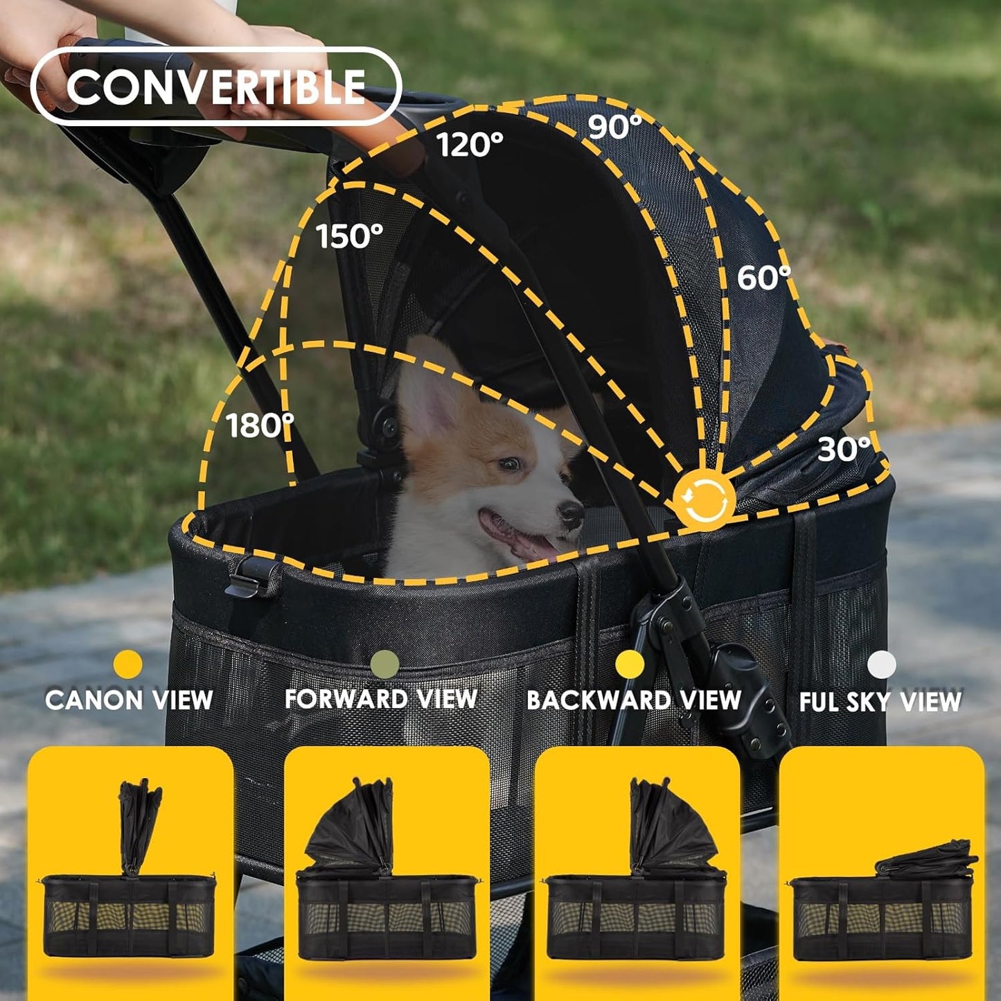 Petseliers Foldable Luxury Pet Stroller