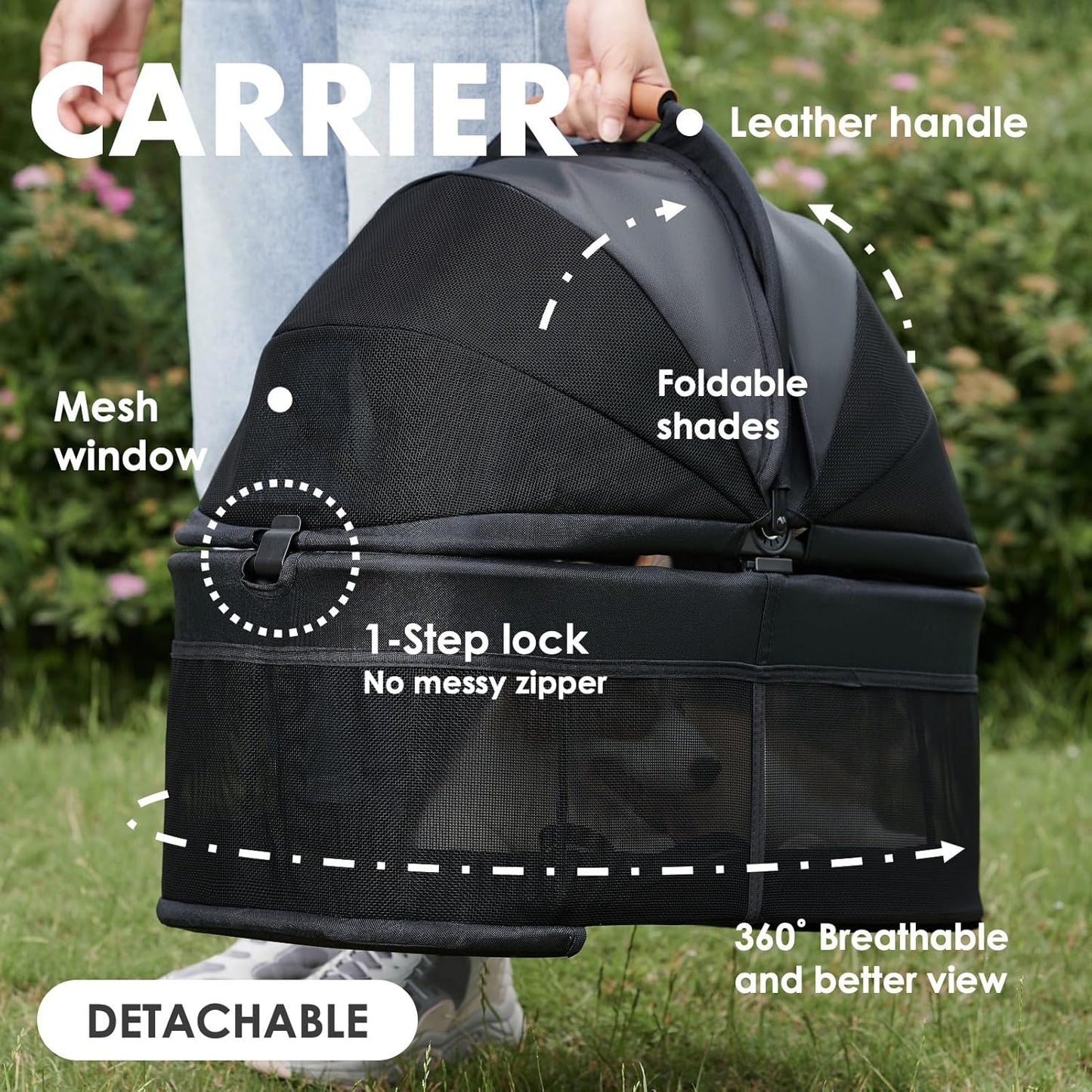 Petseliers Foldable Luxury Pet Stroller