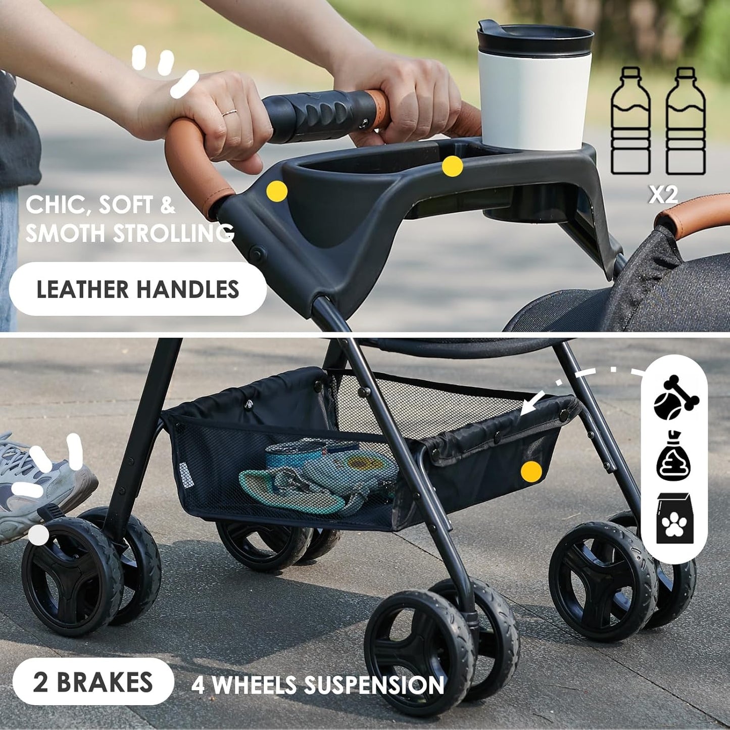 Petseliers Foldable Luxury Pet Stroller