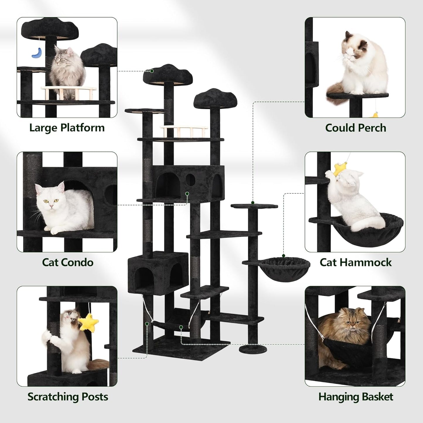 Petseliers Luxury Cat Tower with Hammocks and Scratch Posts