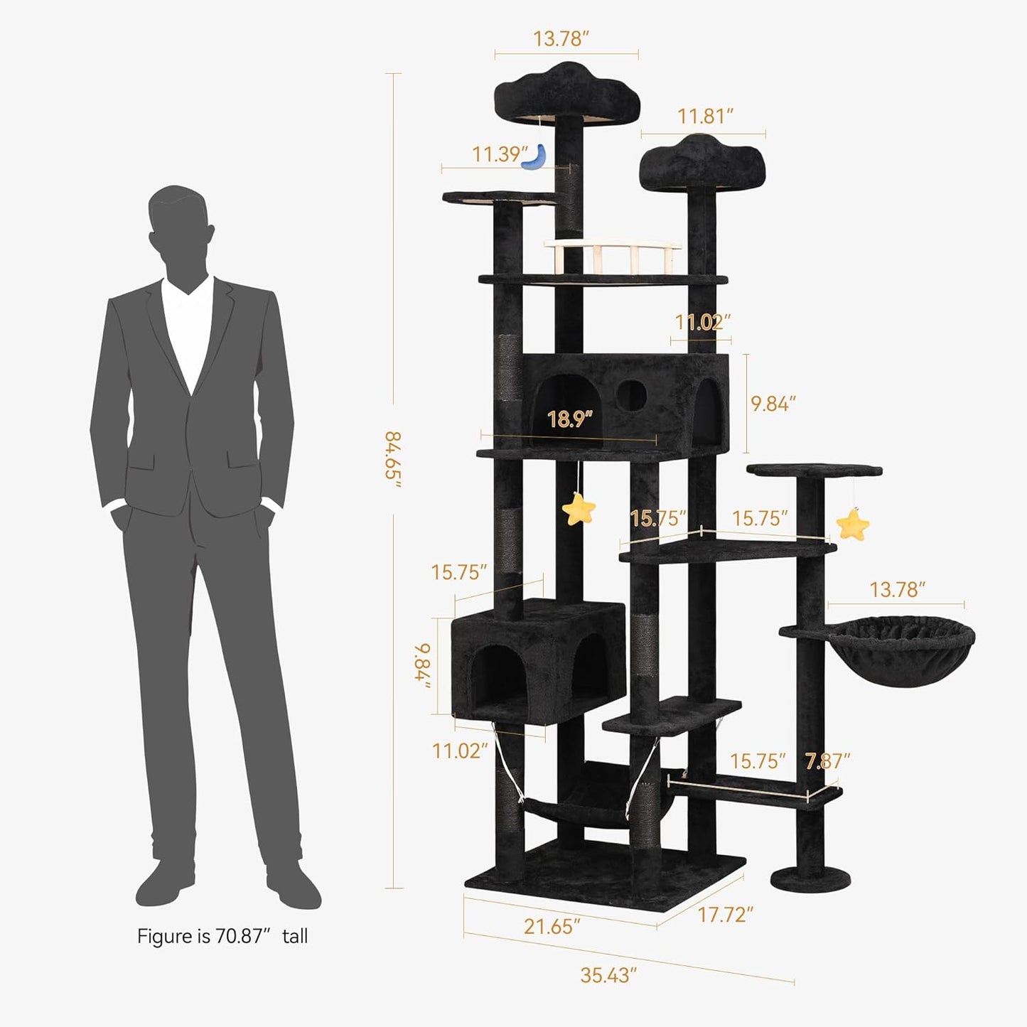 Petseliers Luxury Cat Tower with Hammocks and Scratch Posts