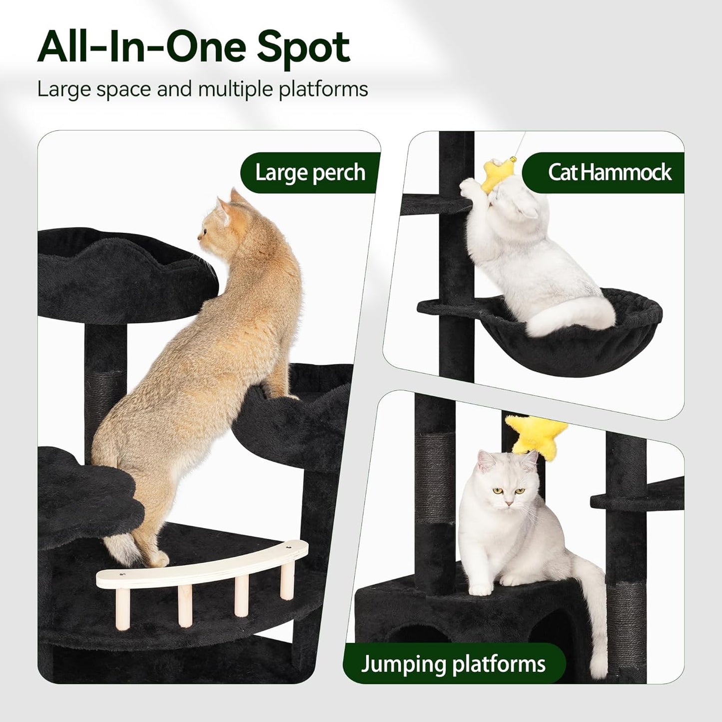 Petseliers Luxury Cat Tower with Hammocks and Scratch Posts