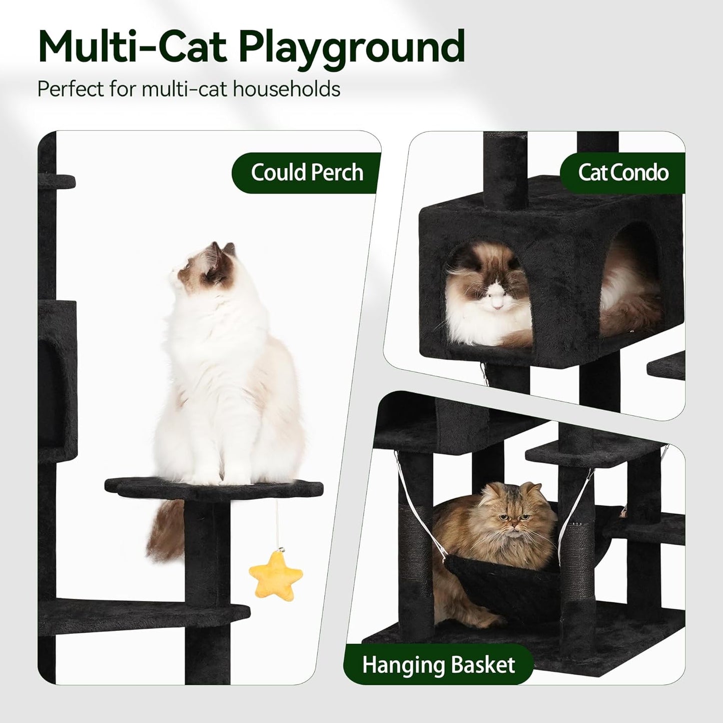 Petseliers Luxury Cat Tower with Hammocks and Scratch Posts