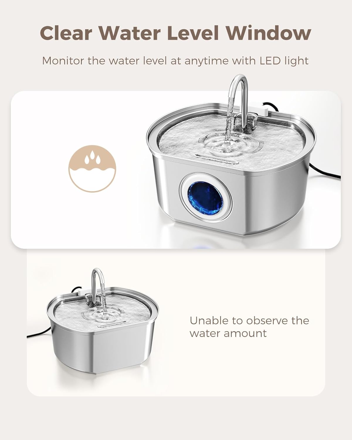 Petseliers Elite Stainless Steel Pet Fountain