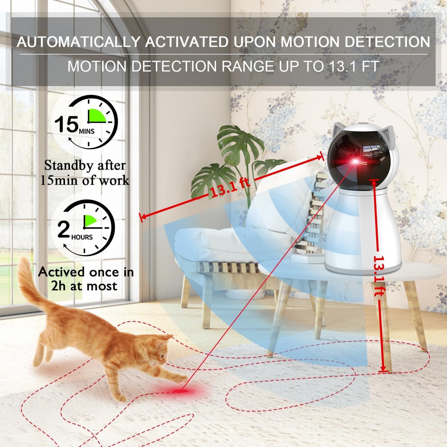 Petseliers Smart Interactive Laser Toy for Cats